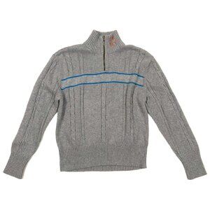 dkny quarter zip sporty mock neck sweater in gray